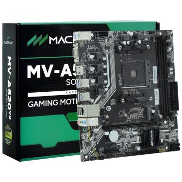 Imagem de Placa Mãe MV-A520V2 com Socket AM4 e Suporte a Ryzen 5000 com DDR4 3200MHz e Saída VGA Macrovip