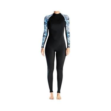 Imagem de Maiô Feminino De Neoprene De 3mm, Peça Única, Manga Longa, Para Mergul