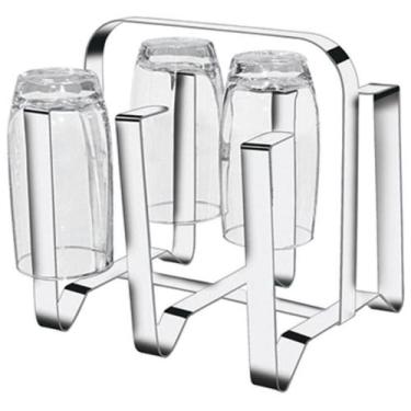 Imagem de Porta Copos Em Aço Inox Para 6 Copos Mak Inox. - MAK-INOX
