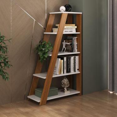 Imagem de Estante de Livros 82CMX134CM Escada Multiuso 5 Prateleiras Branco Arta