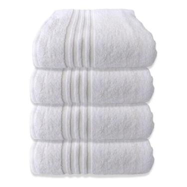 Imagem de Kit 4 Toalhas de Rosto Lufamar Imperial 50x80 Branca Hotel Luxo Cor:Br