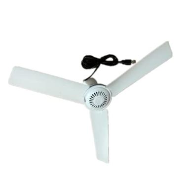 Imagem de KEAIDO Ventilador de teto portátil para pendurar, alimentado por USB, para uso interno, ao ar livre, acampamento, tenda de dossel, cama, estudante, dormitório, viagem em casa