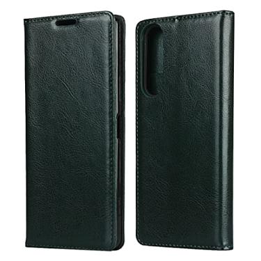 Imagem de Capa de caso flip Caso de carteira Flip para Sony Xperia 1 II. Caso, capa de couro genuíno Tpu. Bumper com suporte de cartão Kickstand escondido adsorção magnética à prova de choque carteira de couro