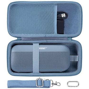 Imagem de co2CREA Capa de viagem rígida de substituição para alto-falante portátil Bose SoundLink Flex 2ª geração/Bose SoundLink Flex Bluetooth (capa azul pedra)