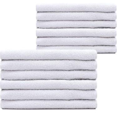 Imagem de Kit 12 Toalhas Linha Profissional 100% Algodão Salão Manicure Academia SPA 44x70cm Marcotex Branco - Emcompre
