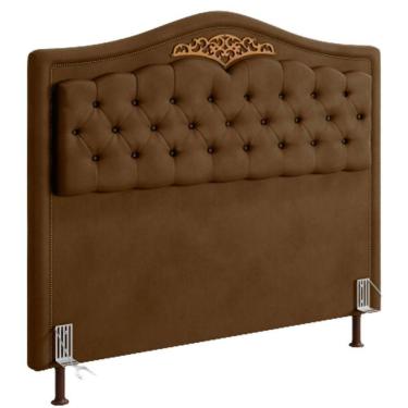 Imagem de Cabeceira Holanda 1,60 Para Cama Box Queen Castor Veludo