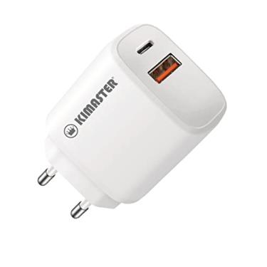 Imagem de Carregador Duplo Rápido Turbo 18w Kimaster Usb + Usb-c Pd Qc Anatel