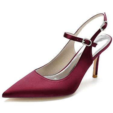 Imagem de Bombas Slingback femininas 8,5 cm salto alto de casamento bico fino sapatos de quadra festa trabalho vestido de formatura, Vencedor, 8