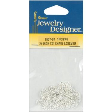 Imagem de Darice 1 corrente banhada a prata de 1 mm - 60,96 cm (24"), 60,96 cm (24")