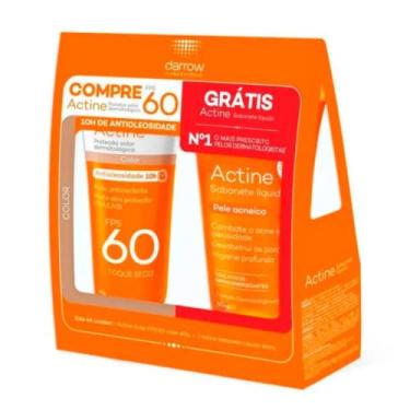 Imagem de DARROW KIT ACTINE SOLAR FPS60 COLOR 40G + ACTINE SAB LIQ 40G, Cor: Branco