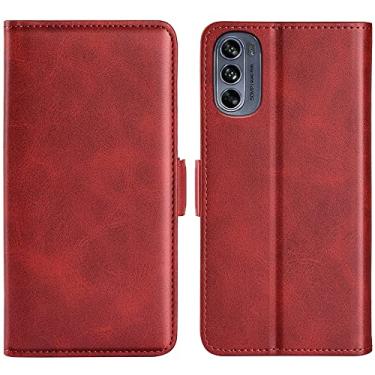 Imagem de YUNCHAO Caixa de telefone Para Motorola G62 5G Caixa de telefone de couro de flip de flip de flip de flip-linear de lado duplo capa para celular