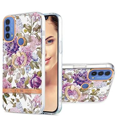 Imagem de For Motorola Moto E20 / E30 / E40 Ring IMD Flowers TPU Phone Case