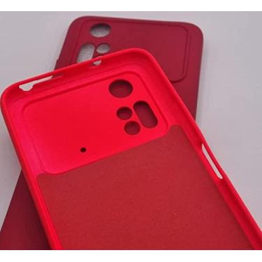 Imagem de Capa Case Capinha Anti Impacto Aveludada Premium+ 2 PeliculaS De Vidro Temperado Full Glue 9d Xiaomi Poco M4 pro 4g (VERMELHO)