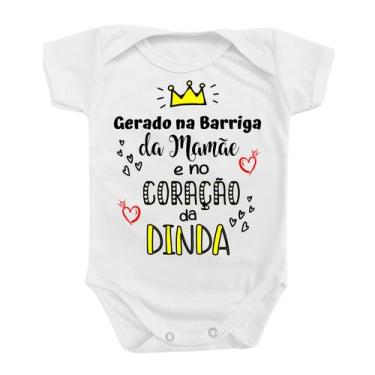 Imagem de Body Roupa De Bebê Menino Gerado Barriga Mamãe Coração Dinda - Use Jun