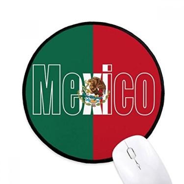 Imagem de DIYthinker Mouse pad com nome da bandeira do país do México para mesa de escritório tapete redondo para computador
