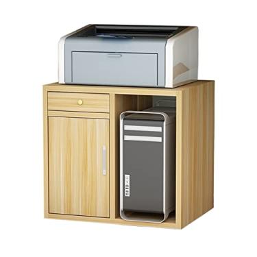 Imagem de KIZQYN Suporte de impressora do chão ao teto PC estrutura principal armário de arquivos de armazenamento prateleira principal rack de colocação de chassi de mesa rack de colocação de impressora armário impressora de mesa (cor: latão)