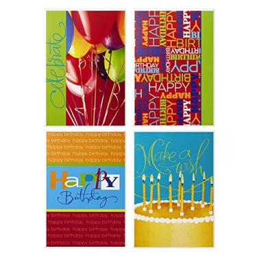 Imagem de Hallmark Cartões de aniversário variados (ícones brilhantes, 12 cartões e envelopes)