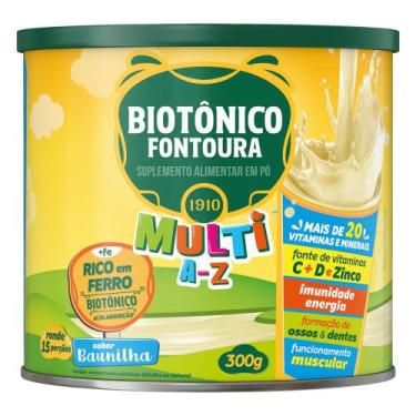 Imagem de Suplemento Alimentar Pó Baunilha Biotônico Fontoura Multi A-Z Lata 300