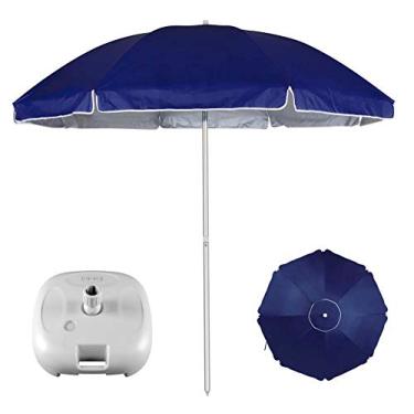 Imagem de Kit Guarda Sol Alumínio Articulado 2,60 Metros + Base Branca - Mor