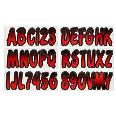 Imagem de Hardline Products Kit de número de registro PWC e barco de 7,6 cm compatível com fábrica, série 200, vermelho/preto