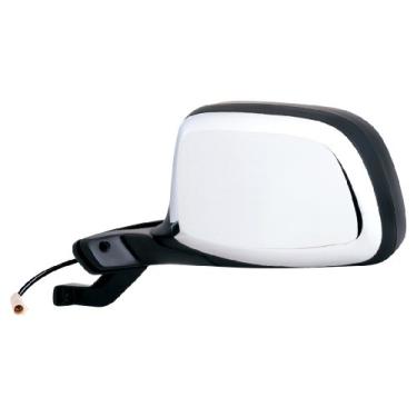 Imagem de Fit System - Espelho lateral do motorista 61032F para Bronco, F150, F250, F250, F350 HD, preto/cromado, dobrável, sem pkg, potência