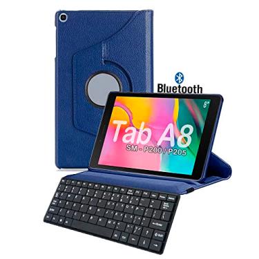 Imagem de Capa Teclado Para Samsung Tab A8 8" Sm-P200 Sm-P205 Giratoria 360° Linha Premium - Álamo (AZUL)
