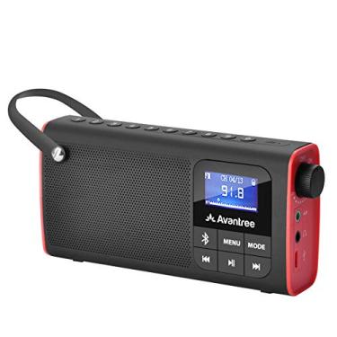 Imagem de Avantree Rádio FM portátil recarregável SP850 com alto-falante Bluetooth e leitor de MP3 com cartão SD, 3 em 1, digitalização automática, tela de LED, pequeno bolso portátil, rádio sem fio operado por