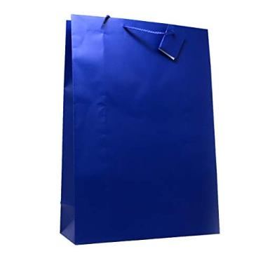Imagem de allgala Sacos de presente de papel de cor sólida premium 12PK Value (43 cm XL-azul-escuro-GP50063)