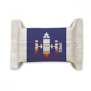 Imagem de Space Ship Rocket Take Off Universe Pixel Capa de papel para lenços faciais Bolsa de linho de algodão