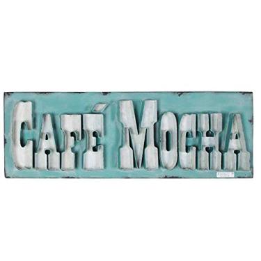 Imagem de Placa Big Letters Café Mocha Verde em Ferro - Urban - 60x20 cm