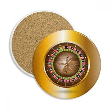 Imagem de Cassino realista com ilustração de toca-discos Caneca porta-copos de proteção de mesa Pedra absorvente