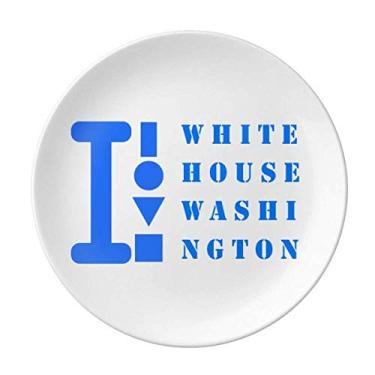 Imagem de White House Washington Prato decorativo de porcelana Salver louças de jantar
