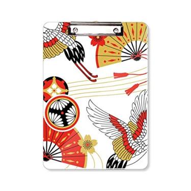 Imagem de Ventoinha Dobrável com Padrão Sakura Prancheta Pasta Bloco de Escrita Placa de Apoio A4