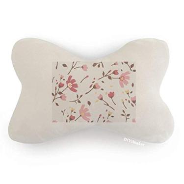 Imagem de DIYthinker Almofada para decoração de pescoço Calliopsis com folhas de plantas e flores rosa