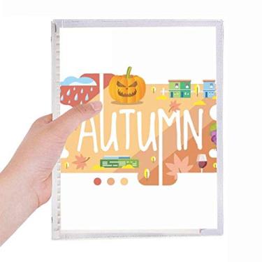 Imagem de Caderno de ilustração de outono com folhas soltas, diário recarregável, papelaria