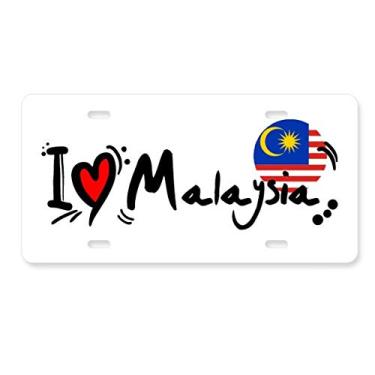 Imagem de DIYthinker I Love Malaysia Bandeira da Palavra Amor Ilustração Coração Placa de Carro Decoração Acessório de Aço Inoxidável