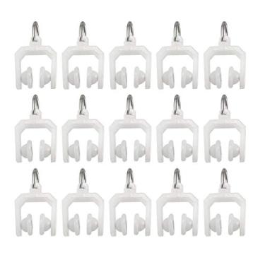 Imagem de uxcell Trilho de cortina de plástico com rodas duplas deslizantes para cortina de chuveiro de janela 9 mm de diâmetro 30 peças