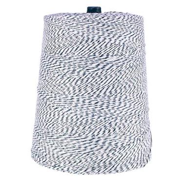 Imagem de Barbante de algodão e poliéster com 4 camadas variegado – cone de 900 g – Fio para cozinha padaria para todos os fins de uso em casa (preto e branco)