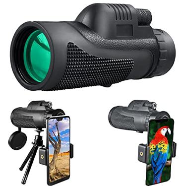 Imagem de Telescópio monocular 12X50 atualizado para adultos e crianças, telescópios à prova d'água com suporte para smartphone, para observação de pássaros, camping, passeios turísticos