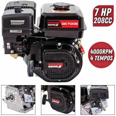 Imagem de Motor Estacionário Profissional Kawashima GE700B á Combustão Motor 4 Tempos 7hp Para Trituradores e Forrageiros
