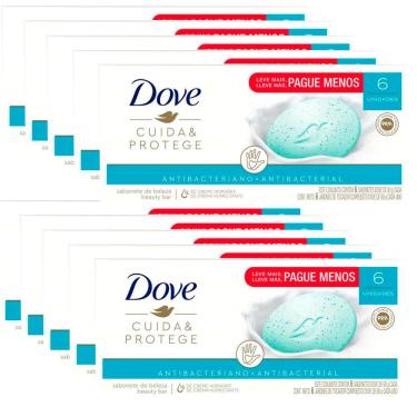 Imagem de Kit Sabonete Em Barra Dove Cuida E Protege  6 Sabonetes 90g - Com 10 Unidades
