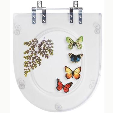 Imagem de Tampa De Vaso Sanitário Decorada Life Celite Incolor 