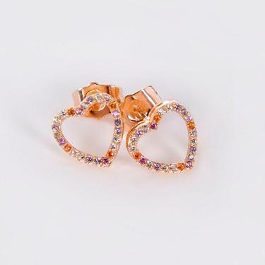 Imagem de Brinco Grande Cravejado de Microzirconias Coloridas