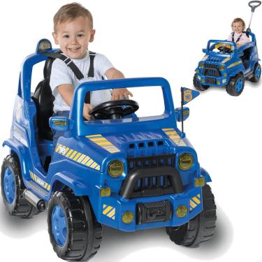 Imagem de Carrinho de Passeio e Pedal Calesita Diipi Policia Azul