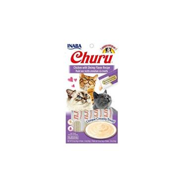 Imagem de Churu Petisco Para Gato Sabor Frango Com Aroma de Camarão 4 Tubos de 14g