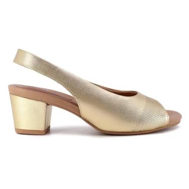Imagem de Sandália Slingback Usaflex Feminina Couro Laser Prata Velha Y8214007 40