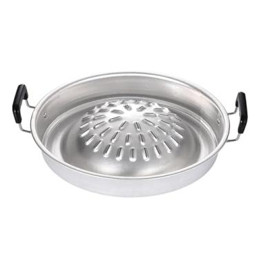 Imagem de ＫＬＫＣＭＳ Fogão de acampamento grill pan assar acampamento coreano casa redonda cozinhar carne bife fogão 2in1 quadrado churrasqueira pan, 35cm