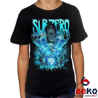 Imagem de Camiseta Infantil Sub Zero 100% Algodão Mortal Kombat Sub-Zero Geeko
