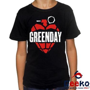 Imagem de Camiseta Infantil Green Day 100% Algodão Rock Geeko