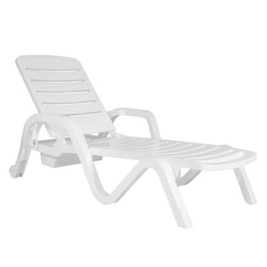 Imagem de Espreguiçadeira De Plastico Com Roda Toronto (branco)